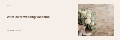 Wildflower wedding welcome banner · Horizontal photo dialogue banner template