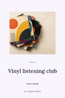 Vinyl listening club book cover template · Picture window