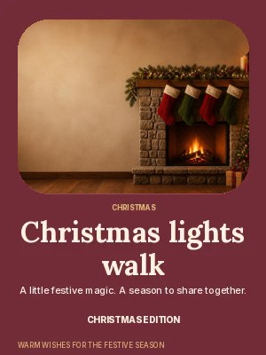 Christmas lights walk · Columns poster template