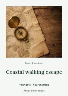 Antique compass on old map in Coastal walking escape · Quiet photo gallery