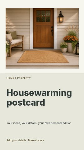 Housewarming postcard instagram story template