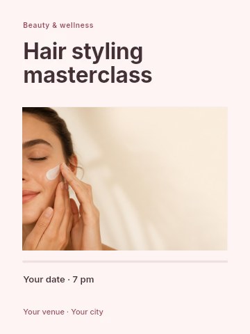 Hair styling masterclass poster template