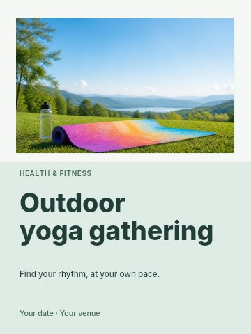 Outdoor yoga gathering poster template