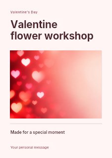 red bokeh heart lights background in Valentine flower workshop · Title & photograph