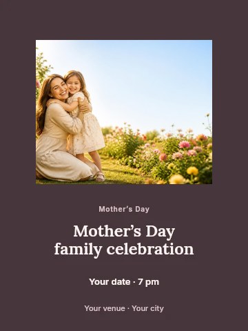 Mother’s Day family celebration poster template
