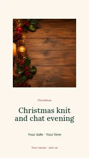 Christmas knit and chat evening instagram story template · Picture window