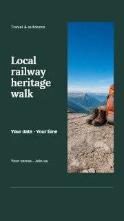 Local railway heritage walk instagram story template · Split portrait