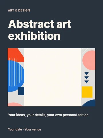 Colorful geometric abstract frame in Abstract art exhibition poster template