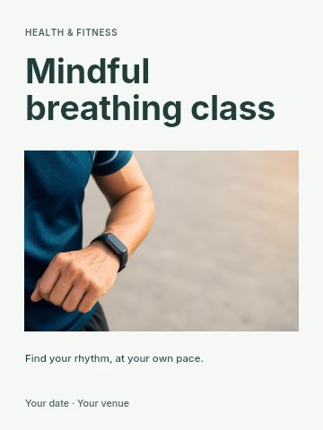 Mindful breathing class invitation template