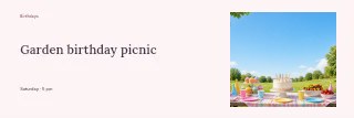 Garden birthday picnic banner template · Horizontal photo dialogue