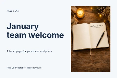 January team welcome postcard template