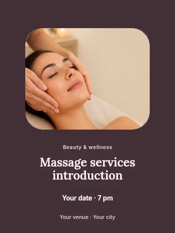 Massage services introduction invitation template
