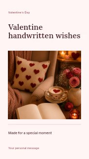 Valentine handwritten wishes instagram story template · Title & photograph