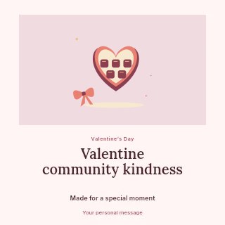 Heart shaped chocolate box and ribbon in Valentine community kindness · Quiet photo gallery