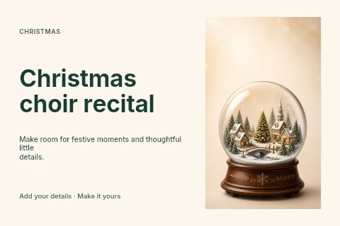 Christmas choir recital postcard template