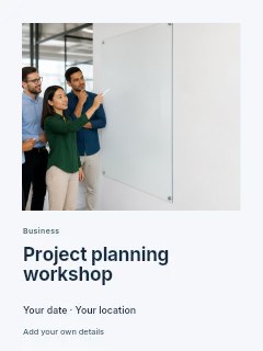 Project planning workshop poster template · Gallery editorial