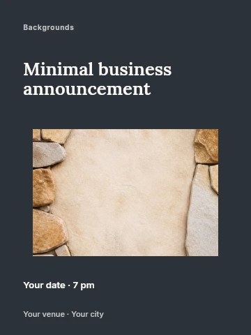 Empty beige stone frame background in Minimal business announcement poster template