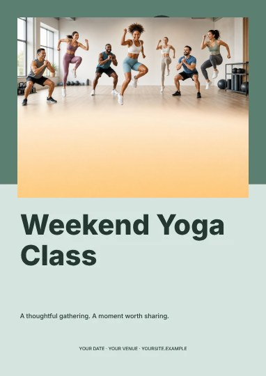 Weekend Yoga Class · Duotone flyer template