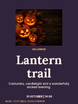 Lantern trail · Split editorial poster template