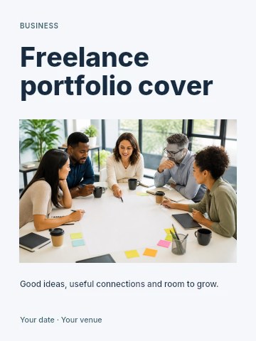 Freelance portfolio cover poster template
