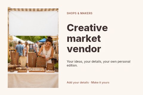 Creative market vendor postcard template