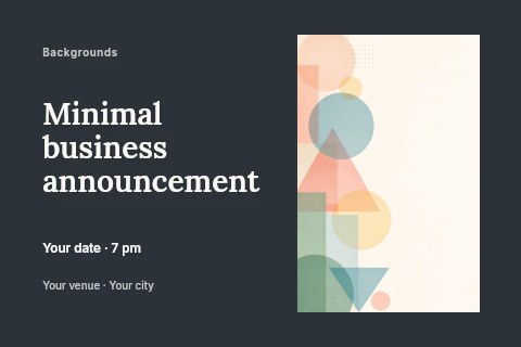 Minimal business announcement postcard template