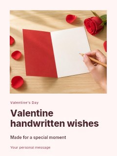 Valentine handwritten wishes poster template · Gallery editorial