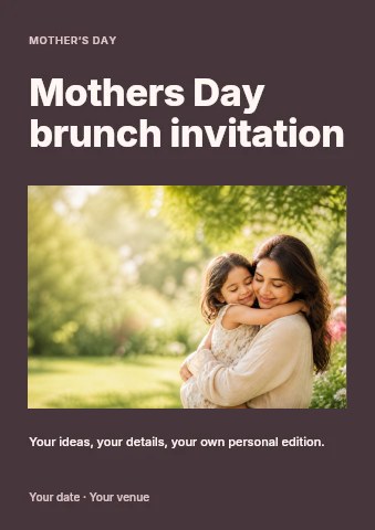 Mothers Day brunch invitation flyer template