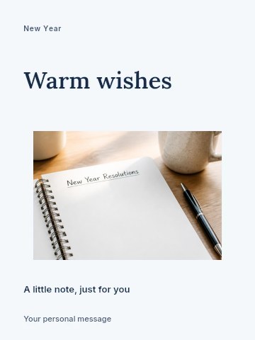 New Year goal setting workshop greeting card template