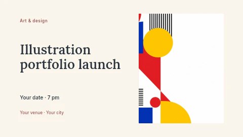 Illustration portfolio launch banner template