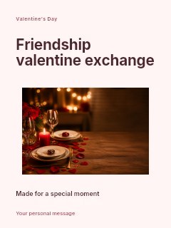 Friendship Valentine exchange invitation template · Modern programme
