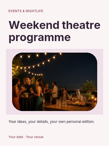 Weekend theatre programme poster template