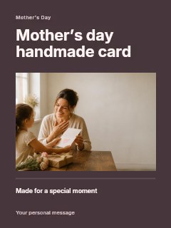 Mother’s Day handmade card poster template · Title & photograph