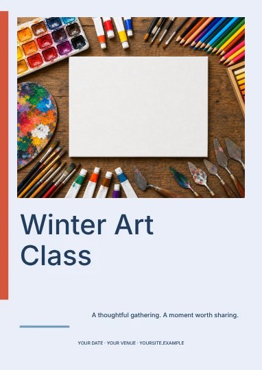 Winter Art Class · Signal flyer template