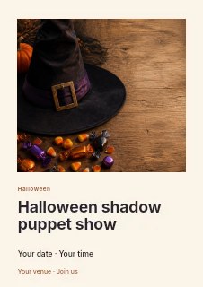 Halloween shadow puppet show flyer template · Gallery editorial