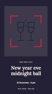 Celebration champagne flutes · Sketch-Frame in New Year Eve midnight ball · Quiet photo gallery