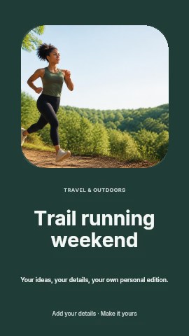 Trail running weekend instagram story template