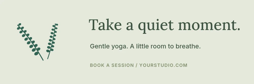 Eucalyptus foliage · spray arrangement with 8 leaf pairs in Take a quiet moment · Wellness banner