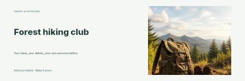 Forest hiking club banner template