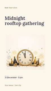 Midnight rooftop gathering instagram story template · Modern programme