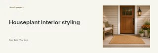 Houseplant interior styling banner template · Horizontal photo dialogue