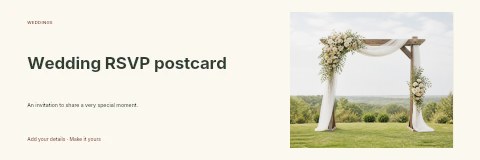 Wedding RSVP postcard banner template
