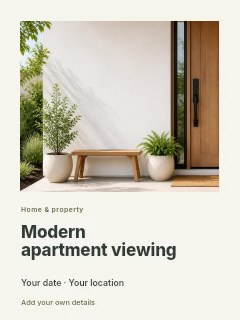 Modern apartment viewing poster template · Gallery editorial