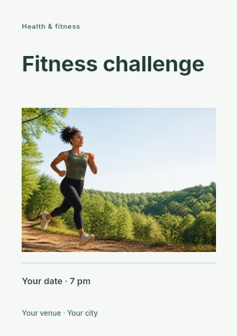 Fitness challenge flyer template