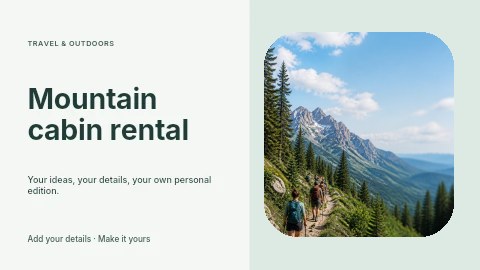 Group hiking on mountain trail in Mountain cabin rental youtube thumbnail template