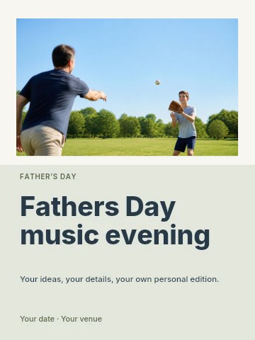 Fathers Day music evening invitation template