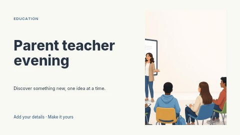 Parent teacher evening presentation cover template