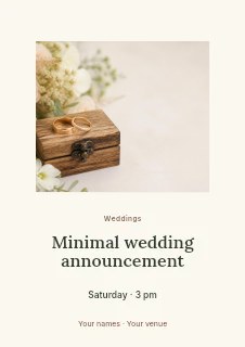 Minimal wedding announcement flyer template · Picture window