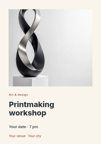 Printmaking workshop flyer template