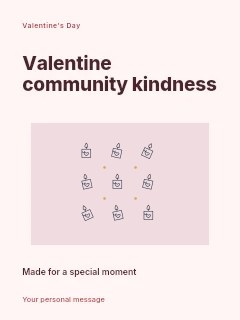 Valentine heart candle · Scattered Pattern in Valentine community kindness · Modern programme